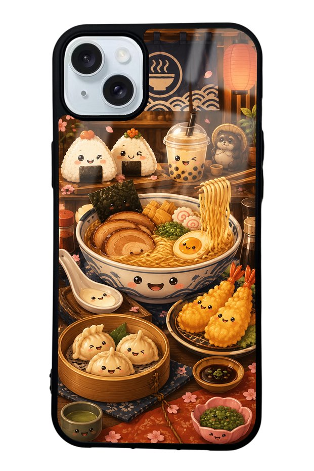 iPhone 15 Plus Ramen Bento Club Design Glossy Phone Case