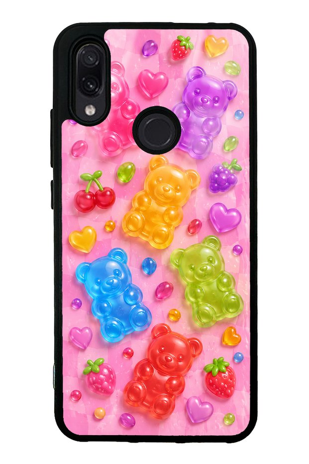 Xiaomi Redmi Note 7 Candy Bear Fruits Design Glossy Phone Case
