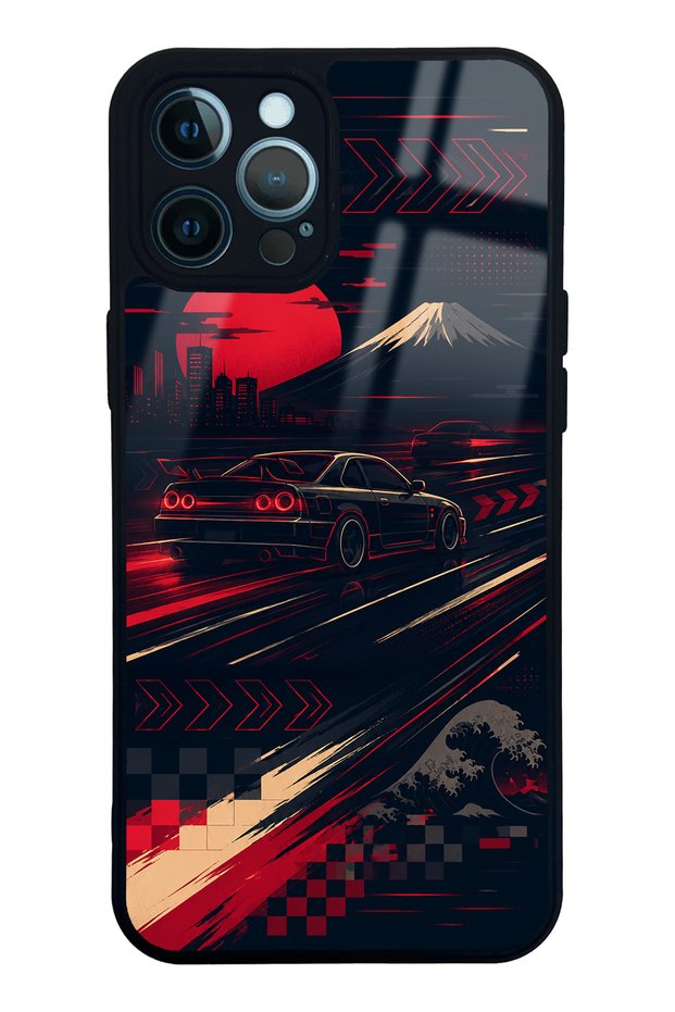iPhone 12 Pro Max Tokyo Night Racing Design Glossy Phone Case