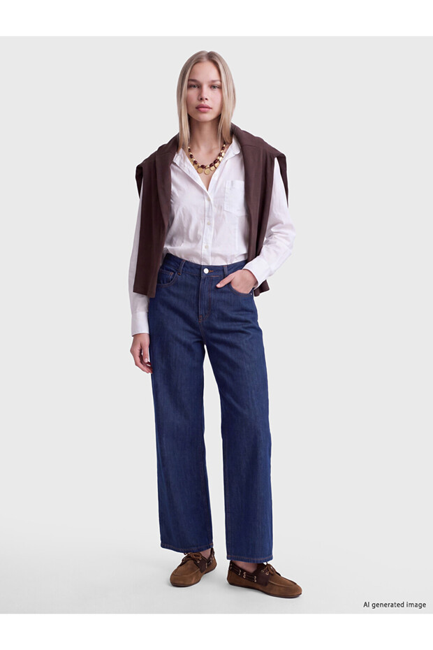Vizyon New Season Indigo Wideleg Women's Jean Pants