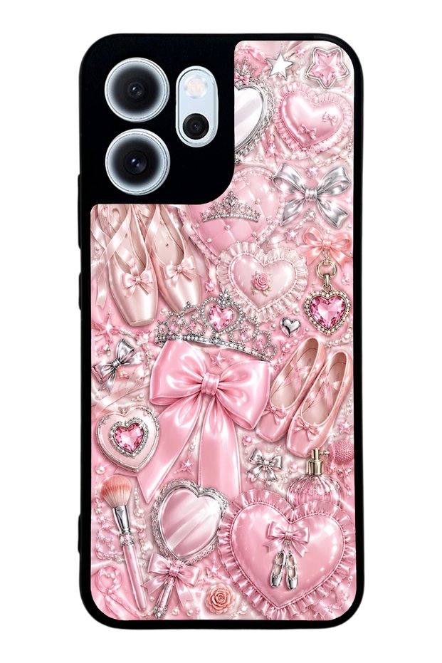 Oppo Reno 14F Royal Pink Ballet Design Glossy Phone Case
