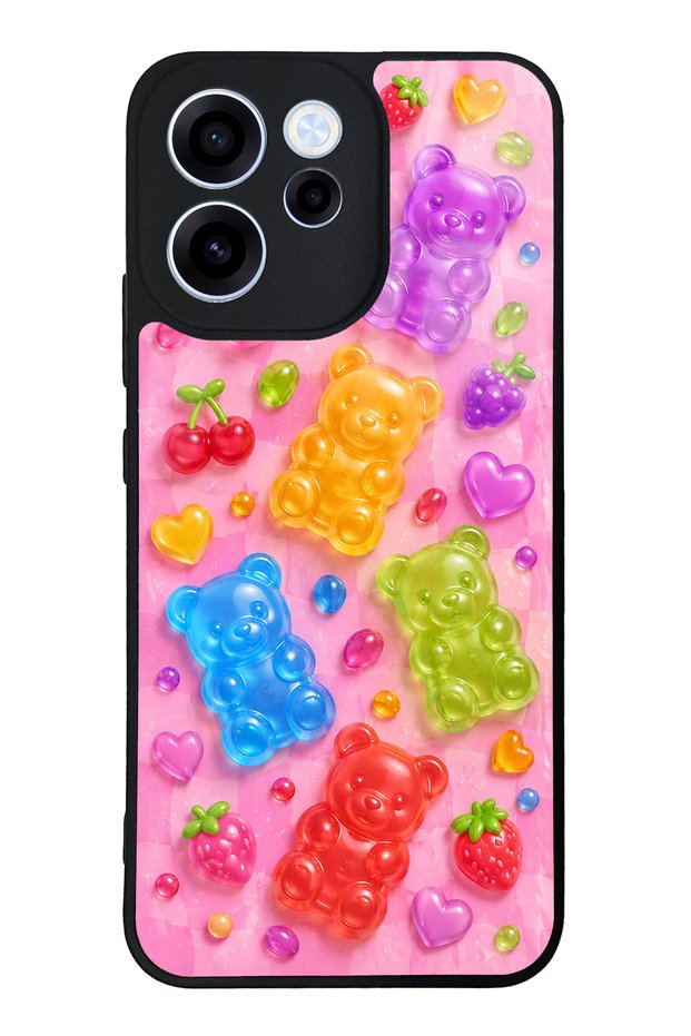 Oppo Reno 15F Candy Bear Fruits Design Glossy Phone Case