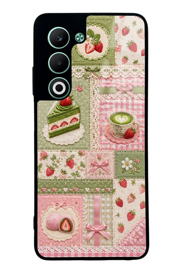 Oppo A5 Matcha Berry Quilt Design Glossy Phone Case