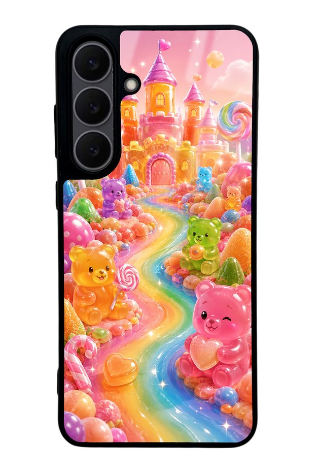 Samsung S25 Fe Jelly Bear Castle Design Glossy Phone Case