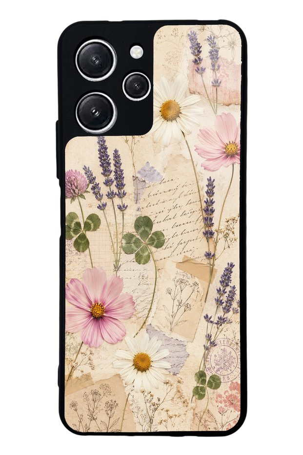 Xiaomi Redmi 12 Glossy Phone Case with Wildflower Letters Design