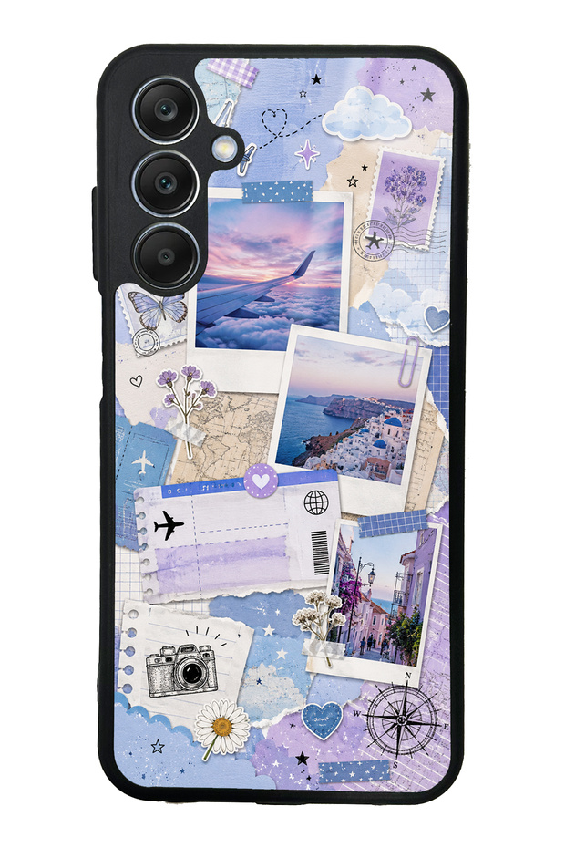 Samsung A25 Pastel Travel Diary Design Glossy Phone Case
