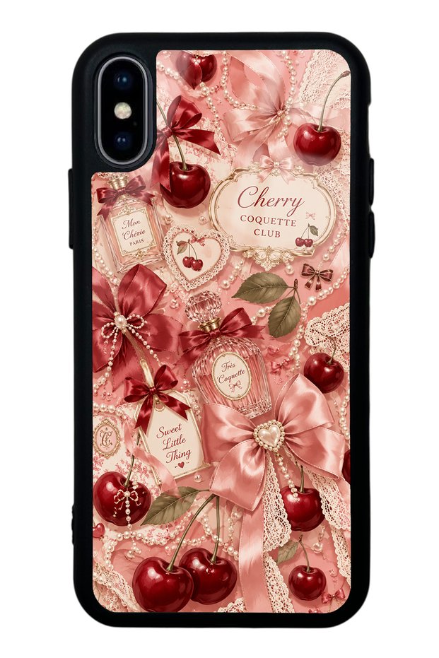 حافظة هاتف لامعة بتصميم Coquette من Cherry Parfum لهاتف iPhone Xs Max