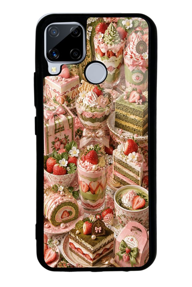 Realme C15 Glossy Phone Case with Sweet Matcha Bakery Design