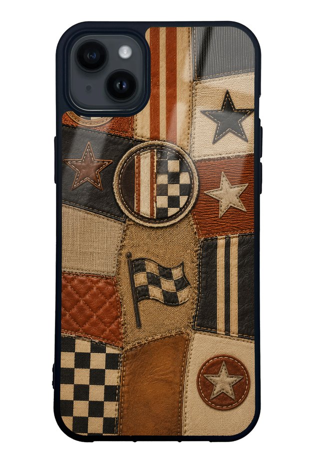iPhone 14 Plus Racing Leather Club Design Glossy Phone Case