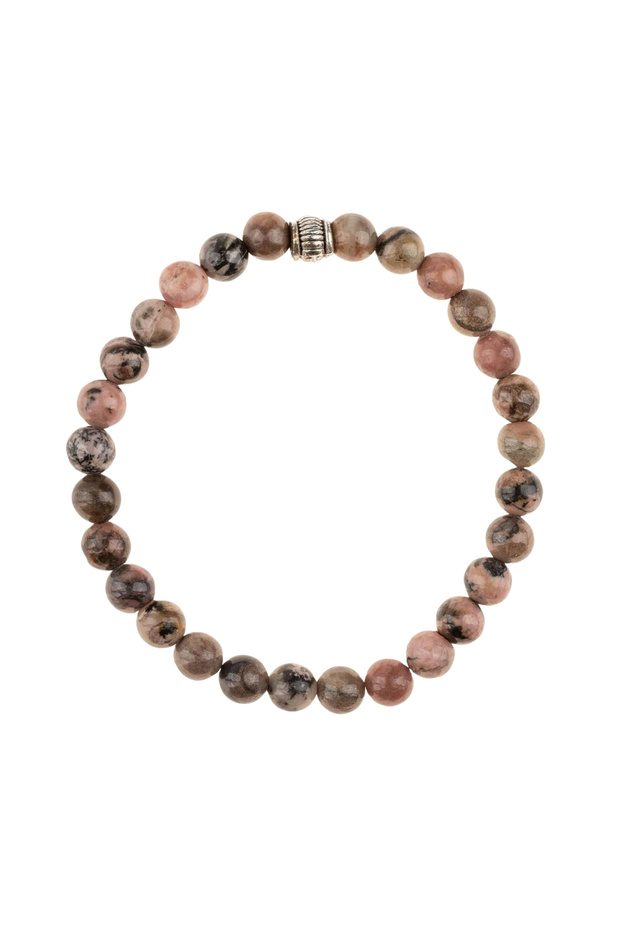 Rodonite Natural Stone Bracelet (6mm Sphere Cut)