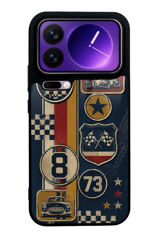 Xiaomi 17 Pro Max Old School Racing Design Glossy Phone Case