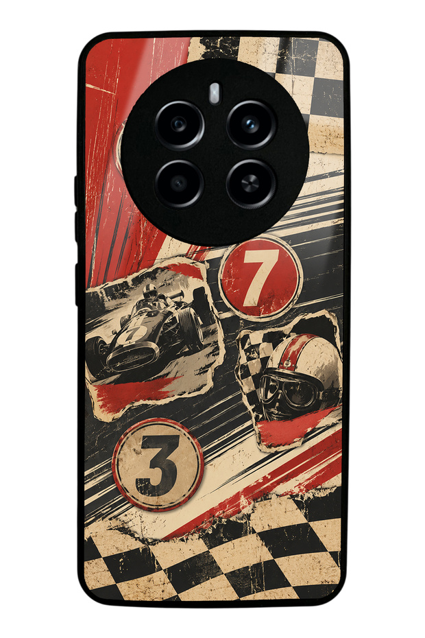 Realme 12 Pro Retro Racing No. 7 Design Glossy Phone Cases