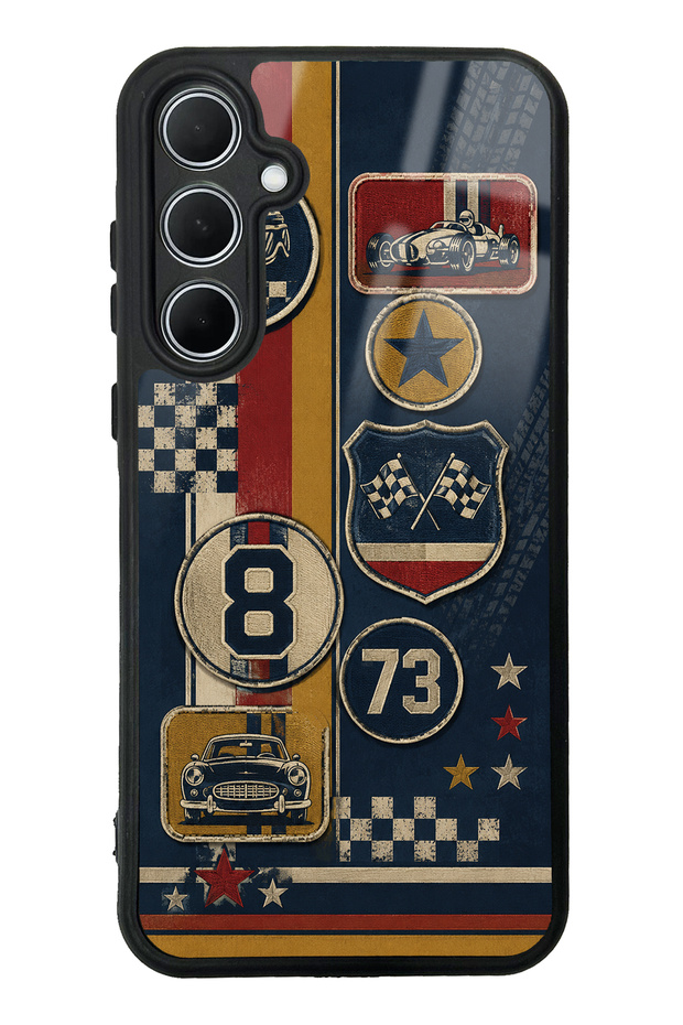 Samsung A35 Old School Racing Design Glossy Phone Case