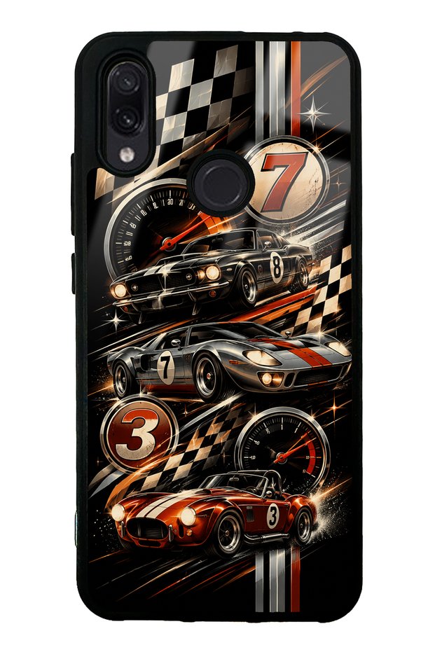 Xiaomi Redmi Note 7 Glossy Phone Case with Retro Speed Icons Design