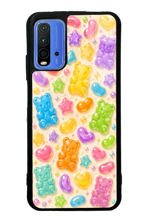Xiaomi Redmi 9t Glossy Phone Case with Sweet Bear Jelly Design