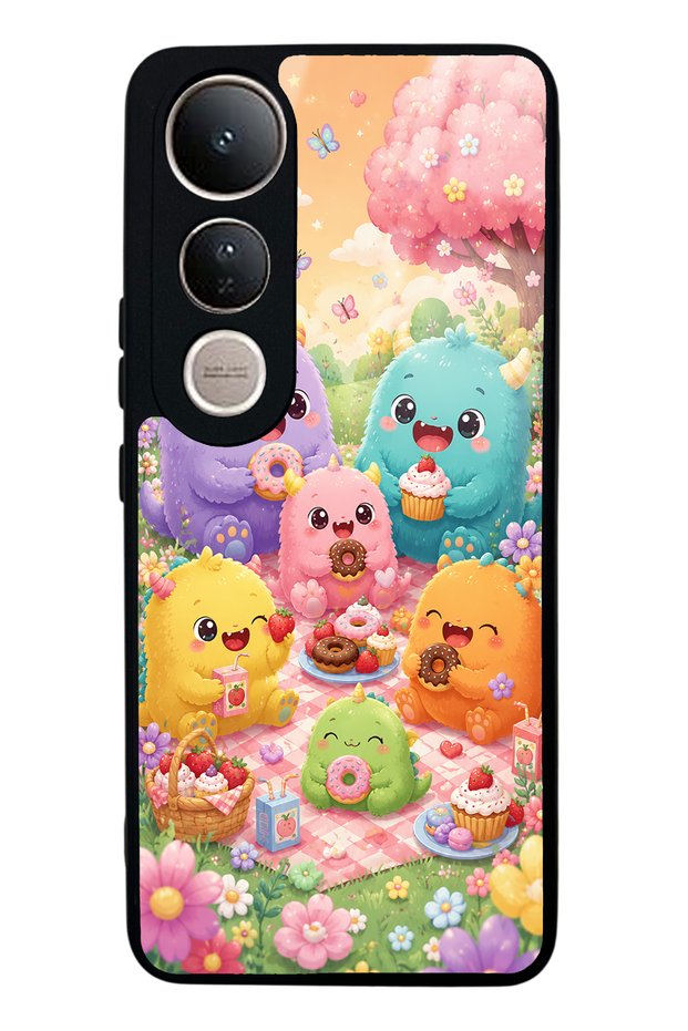 Vivo V50 Lite Monster Picnic Party Design Glossy Phone Case