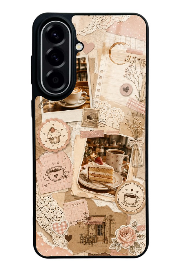 Samsung A57 Glossy Phone Case with Café Love Letters Design