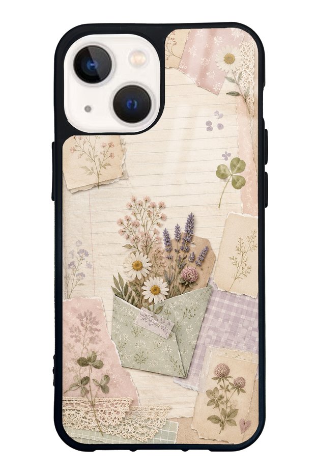 iPhone 13 Mini Glossy Phone Case with Wildflower Diary Design