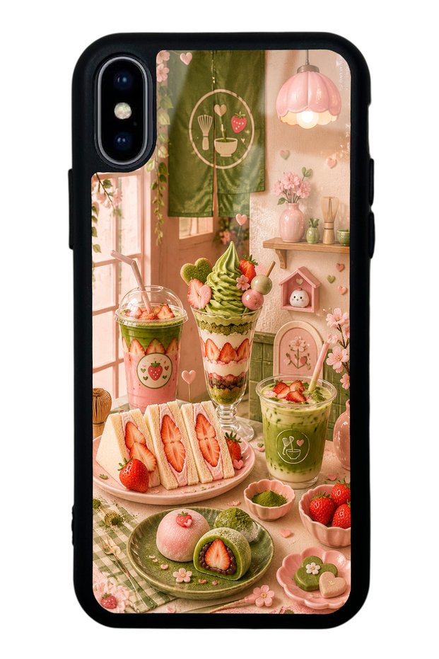 حافظة هاتف لامعة بتصميم iPhone X Berry Matcha Corner