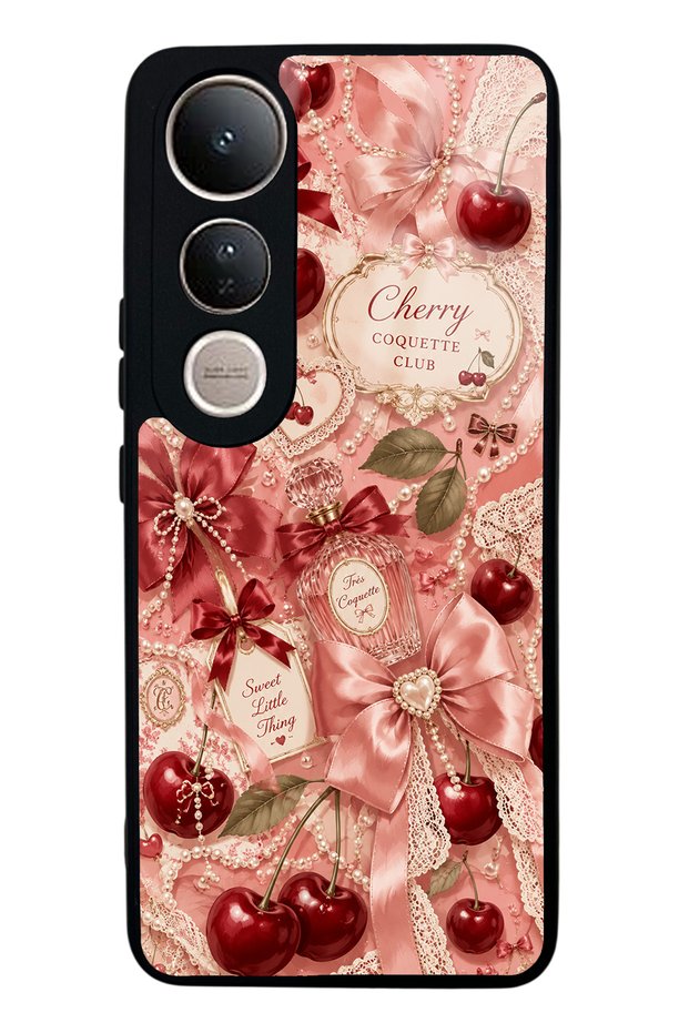 Vivo V50 Lite Cherry Parfum Coquette Design Glossy Phone Case