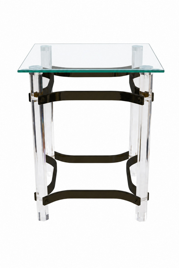 طاولة خدمة زجاج مفرد 4545 BLACK 3021-1