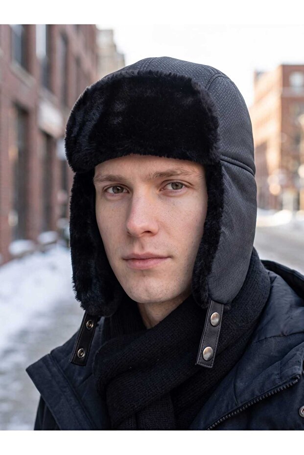 Men's Fur Pilot Beret