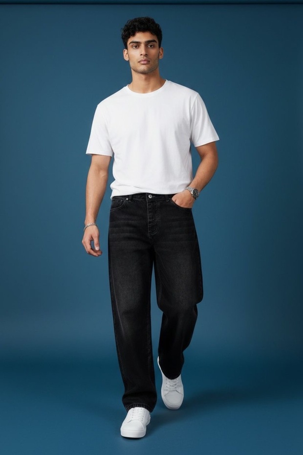 Men's Loose Fit Wide Leg Wide Cut Jeans