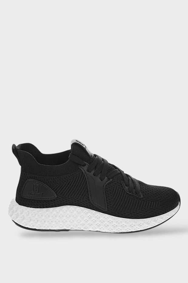 Unisex Knitwear Knitted Sneaker Sports Shoes Black - White