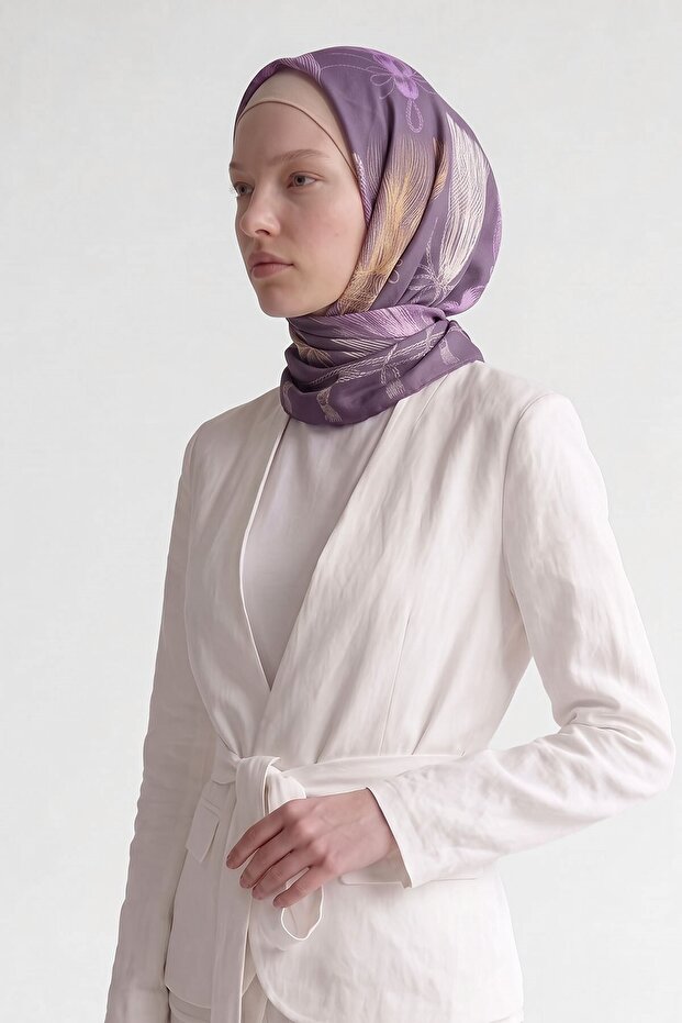 Purple Rope Patterned Marvella Scarf