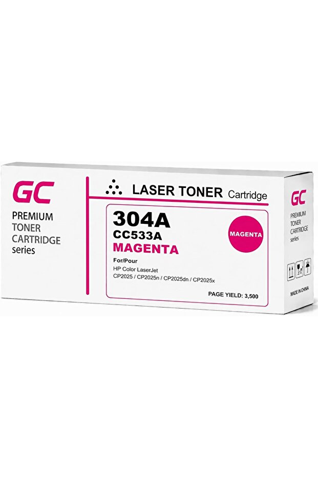 304A Compatible Toner Cartridge (CC533A) for HP Color LaserJet CP2025n, LaserJet CP2025dn, LaserJet CP2025x, LaserJet CM2320n MFP, LaserJet CM2320nf MFP, LaserJet CM2320fxi MFP Series – Magenta