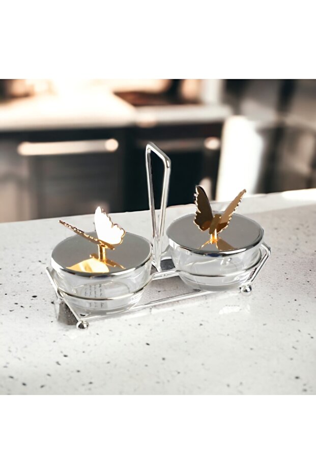 Butterfly Bowl Set - Silver and Gold