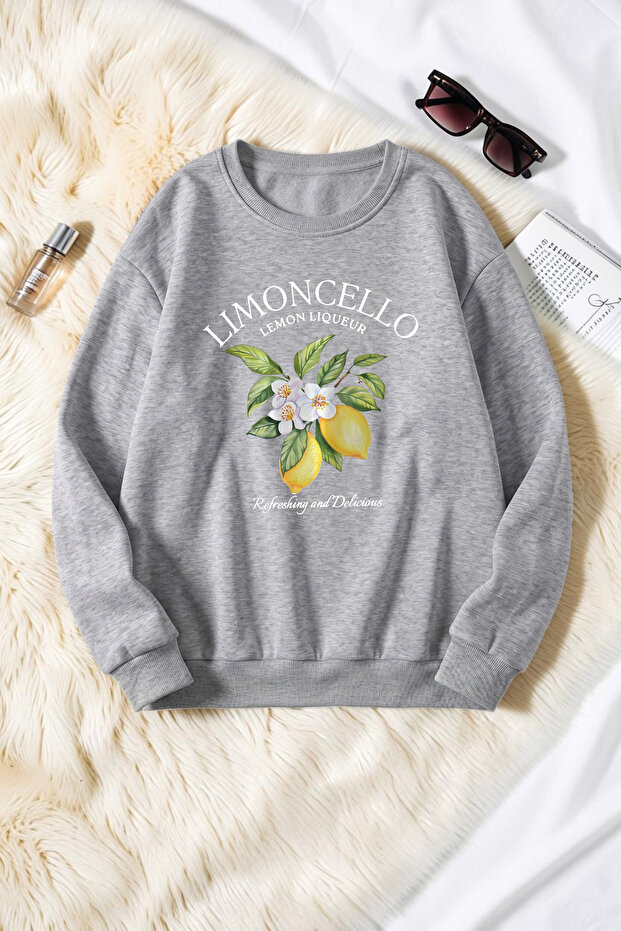 Unisex Limocello Printed Crew Neck Sweatshirt
