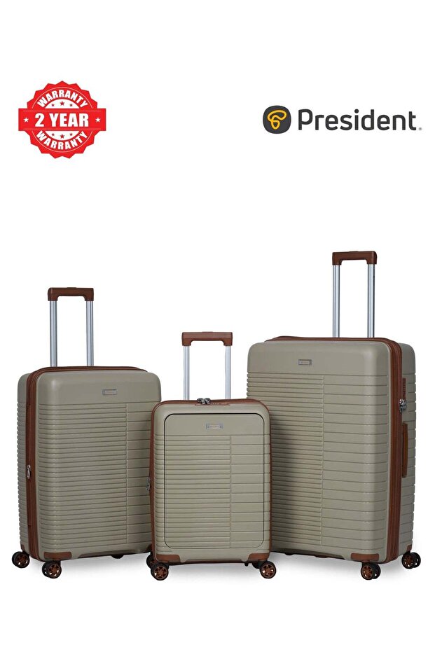 Premium 3 Piece large capacity PP Trolley cases 4997-CHAMPANGE