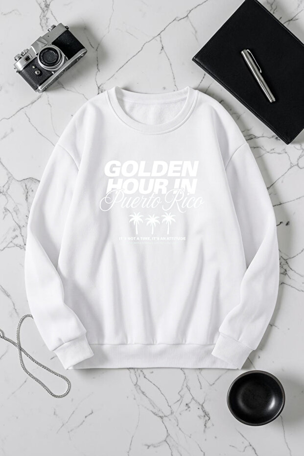 Unisex Golden Hour Printed Crew Neck Sweatshirt