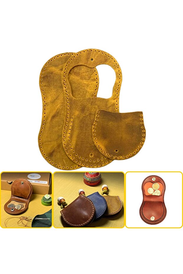 DIY Side Coin Leather Wallet Making Kit, DIY Handmade Wallet Card Holder Kit