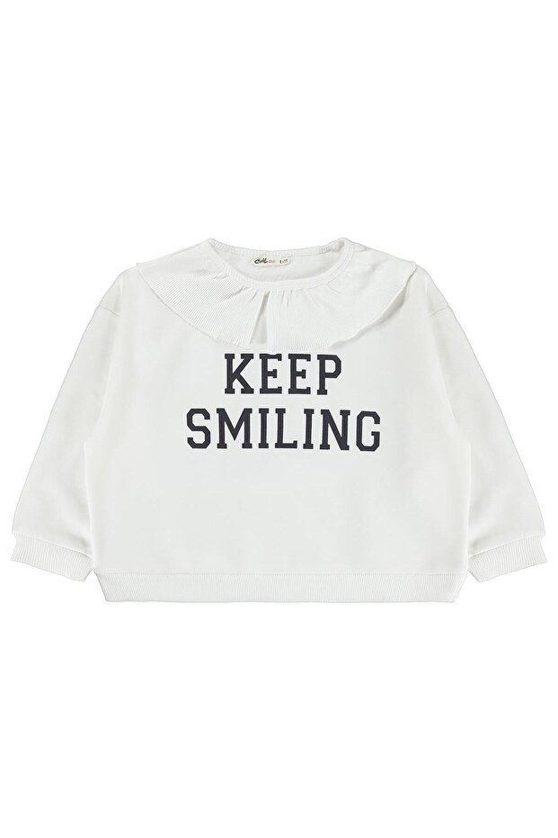 Camisole Collared Sweatshirt for 6-9 Years Old - Ecru
