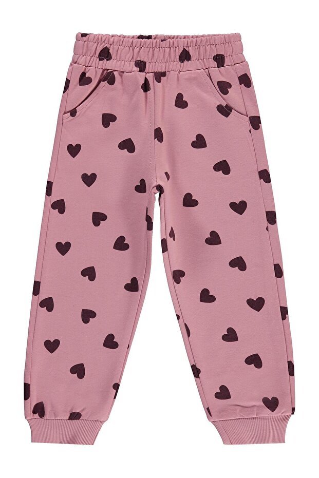 Heart Patterned Sweatpants for 2-5 Years Old - Pink