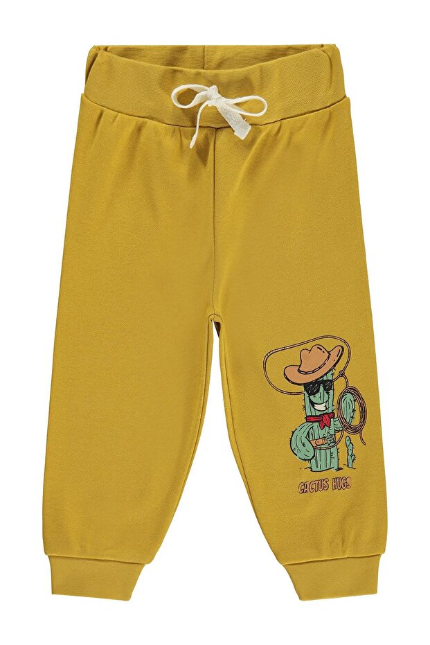 Cactus Printed 6-18 Months Single Bottom Baby - Mustard