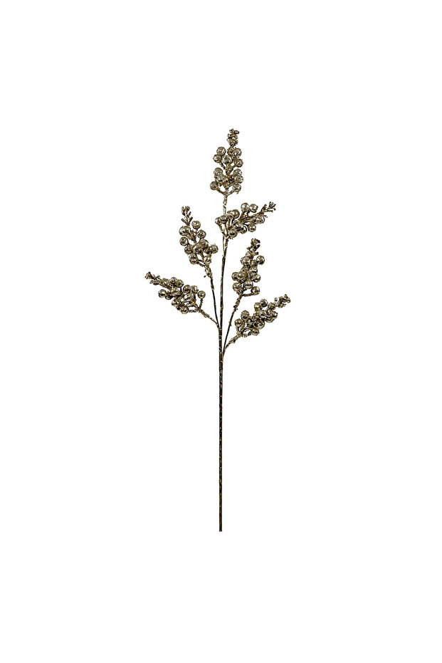 Christmas Ornament Branch Berry Beaded Champagne 75 cm