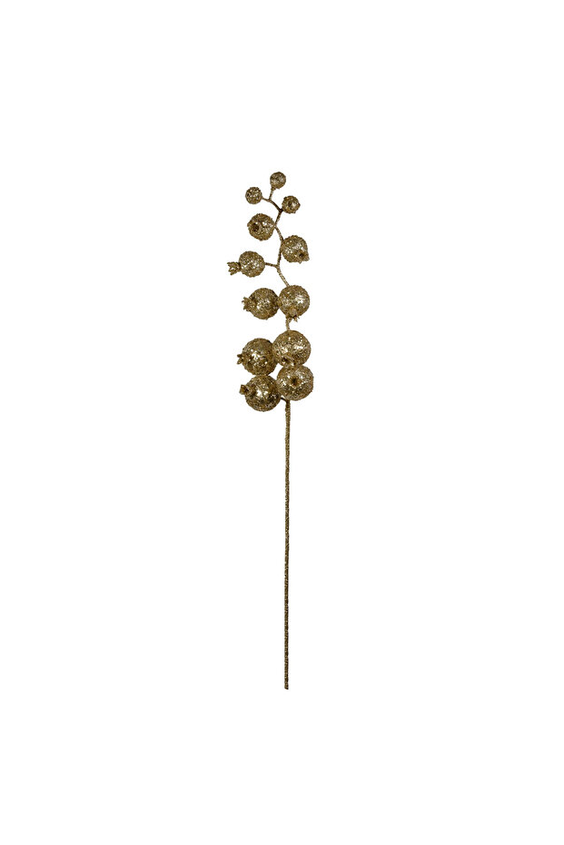 Christmas Ornament Glittered Pomegranate Seed Pendant Branch Champagne 105 cm