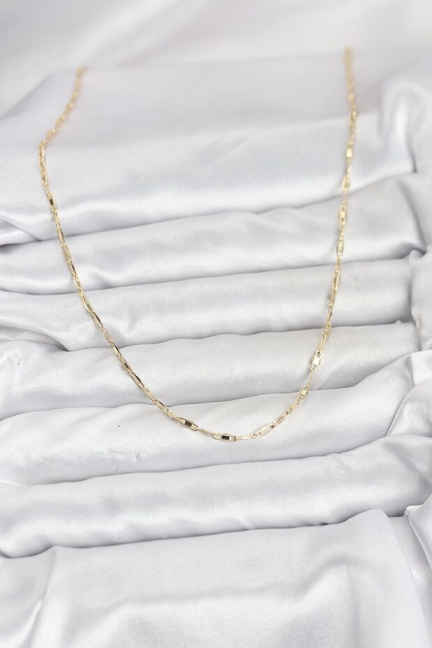 60cm Golden Brass Made Paperclip Women Necklace for Elegant Necks