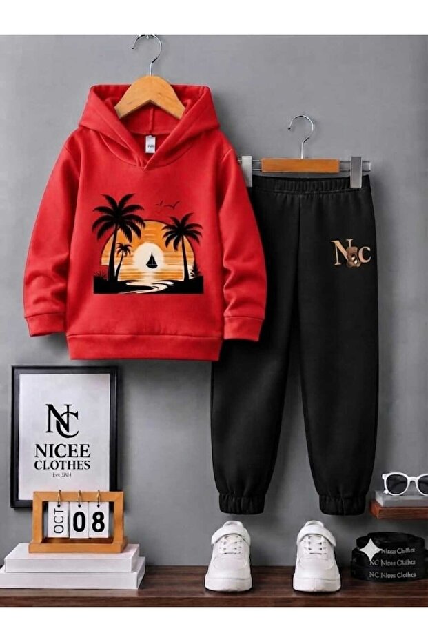 Children's Tracksuit Set Unisex (Nc Ada Sunset Print Winter)