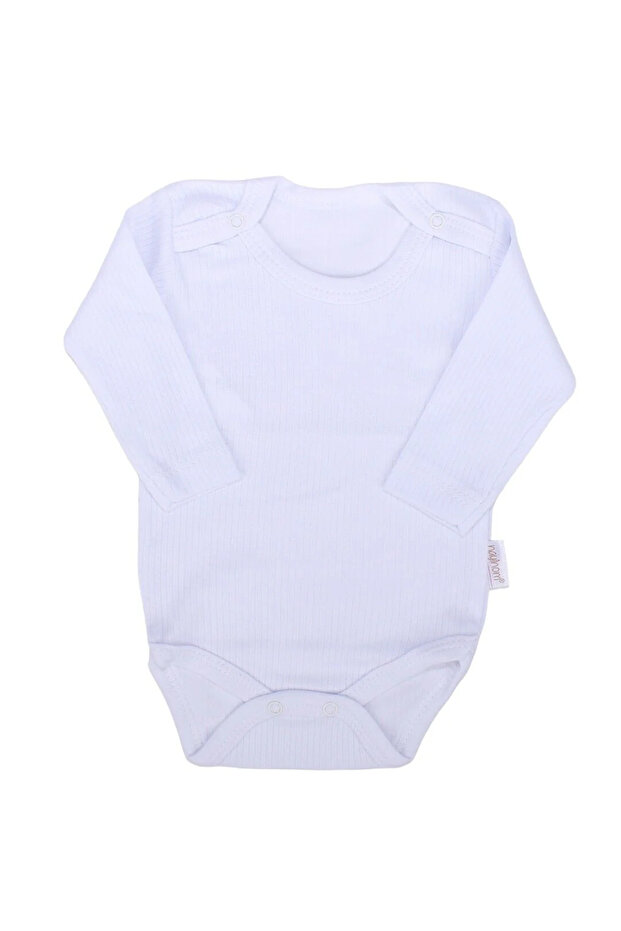 Unisex White Report Long Sleeve Bodysuit