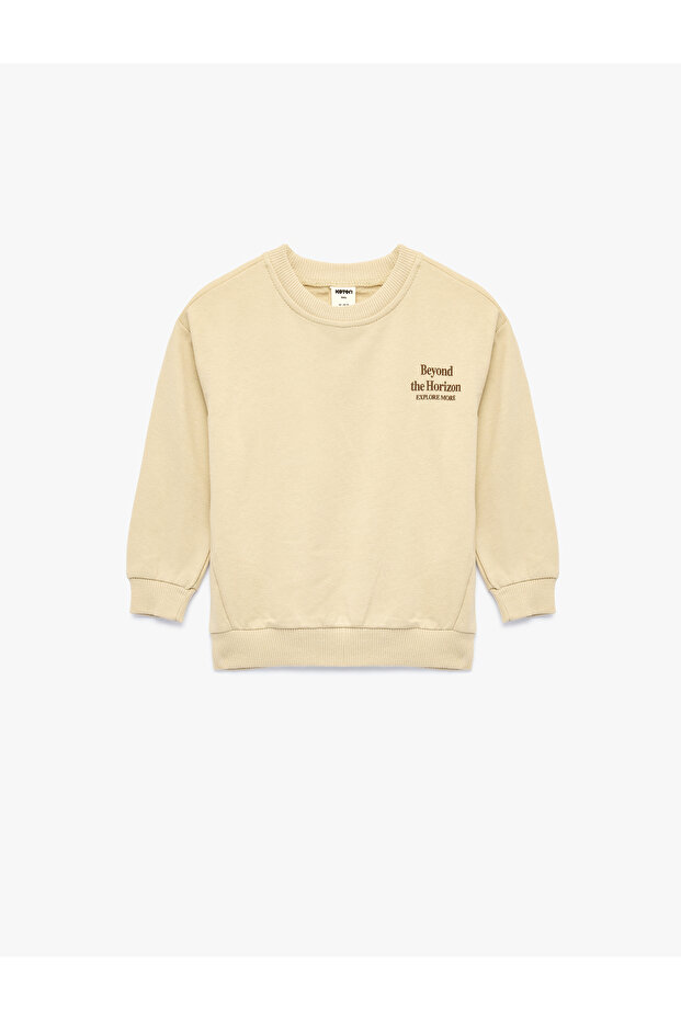Printed Cotton Crew Neck Long Sleeve Sweatshirt