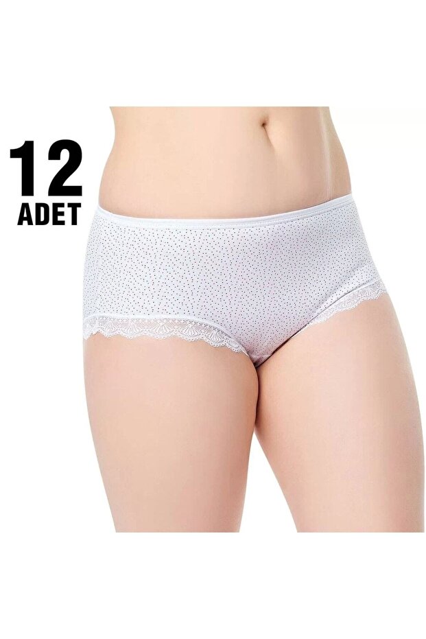 Tutku-Women's White Ribbed Bato Panties 6-Pack