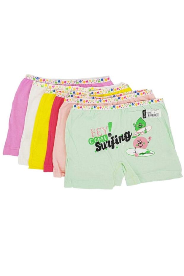 Tutku-Girls' Colorful Lycra Boxer 3 Pieces