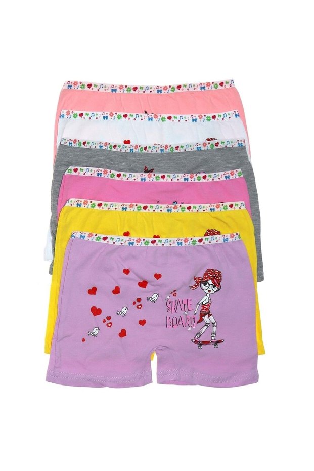 Tutku-Children's Elastane Printed Shorts 9 Pieces