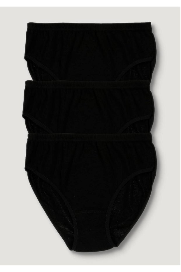 Tutku-Women's Black 3-Pack Ribana Bato Panties Elf568Tccm3 New Season