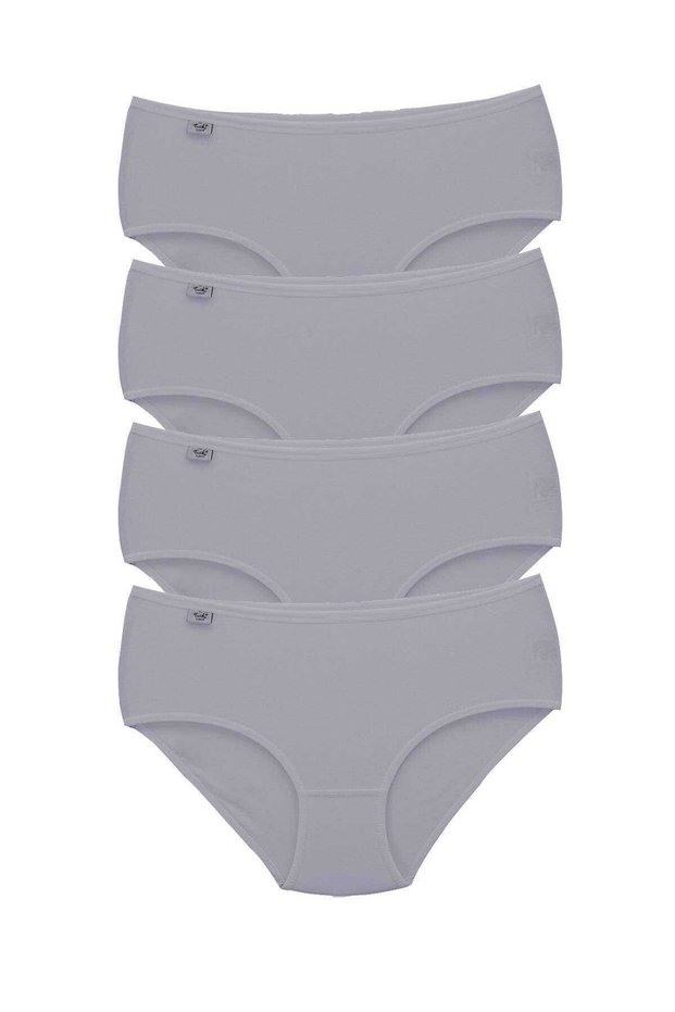 Tutku-4 Pieces Women's High Waist Bato Thin Rubber Panties S11