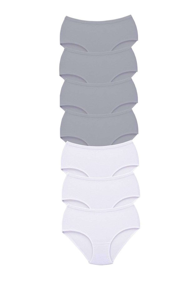 Tutku-4 Pieces Women's High Waist Bato Thick Rubber Panties White